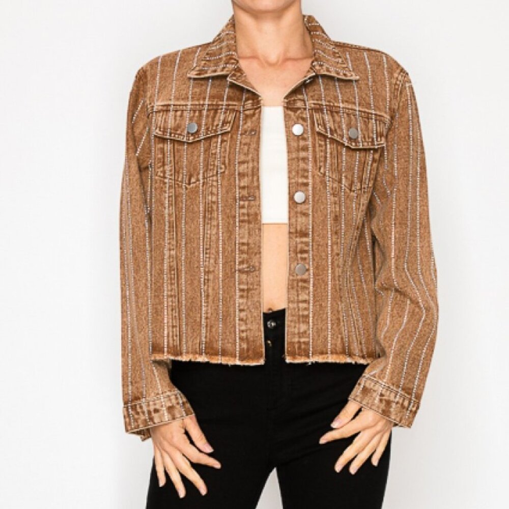 new ORIGMAI embellished jean denim jacket (8-colors) SM-2X classic rhinestones